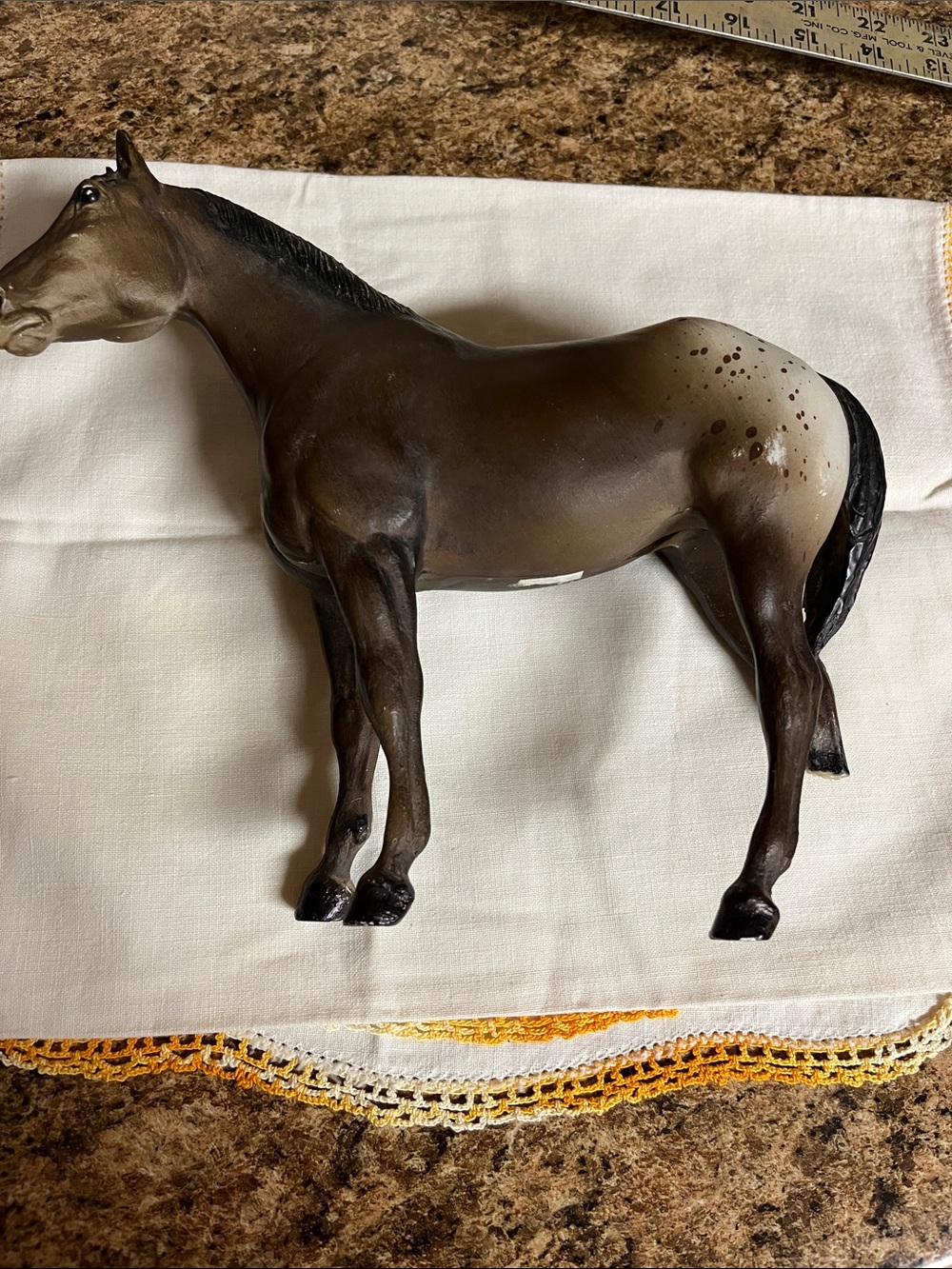 Breyer Appaloosa Horse Sculpture in Brown and Cream - Decorative Home Art